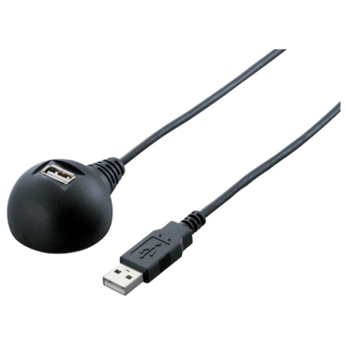 BUFFALO　USB延長ケーブル　2.0対応　スタンド付　0.5m　ブラック