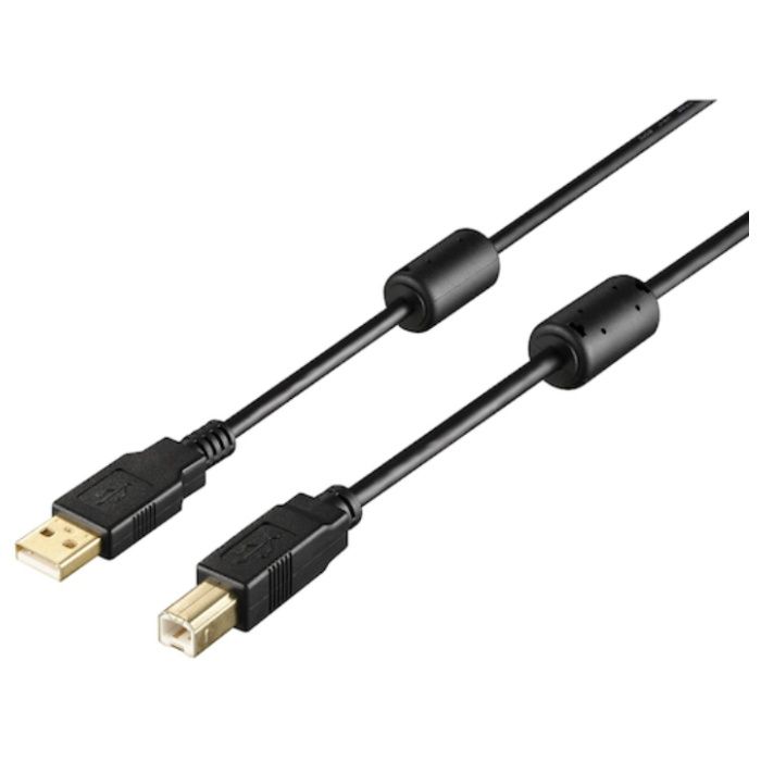 BUFFALO　USB2.0　A　to　B　フェライトコア付ケーブル　2.0m　ブラック