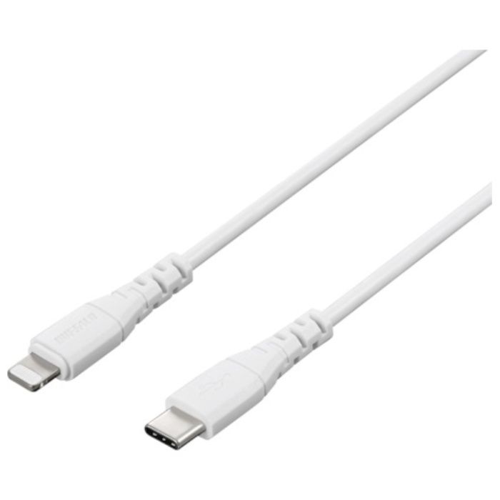 BUFFALO　USB2.0　Type-C　-　Lightning　PD対応ケーブル　2.0m　ホワイト