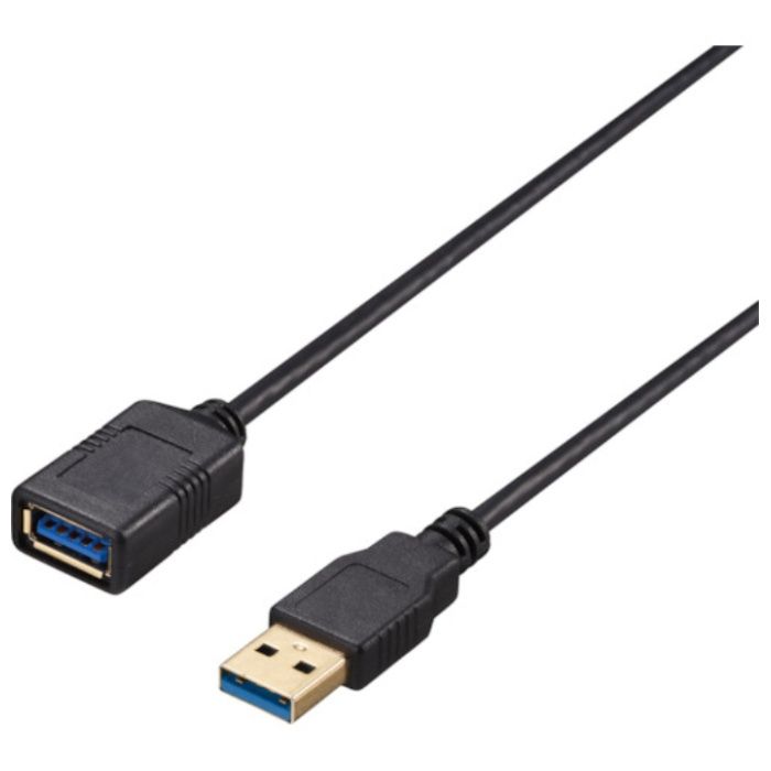 BUFFALO　USB3.2　Gen1　ケーブル　延長用　A-A　スリム　2m　ブラック