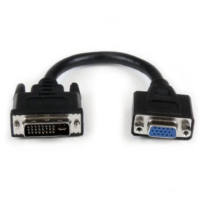 StarTech　ディスプレイ変換ケーブル/DVI-I　-　VGA/20cm/オス-メス/ブラック/モニターケーブル/ビデオコンバーター