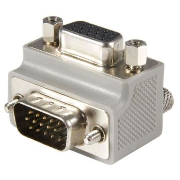 StarTech　ディスプレイアダプター/VGA　ジェンダーチェンジャー/L型90度/オス-メス/D-Sub　15ピン/延長用中継アダプタ