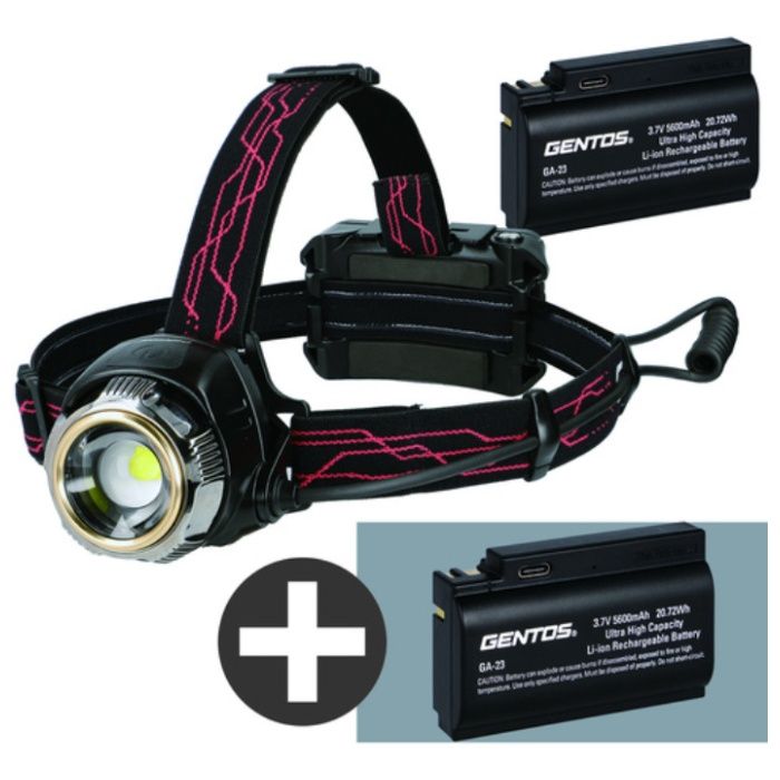 GENTOS　【数量限定キャンペーン】　充電池セット　Gシリーズ　ハイブリッド式LEDヘッドライト　300RG