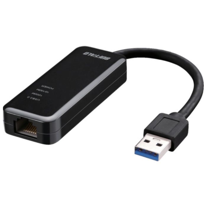 BUFFALO　Giga対応　Type-A　USB3.2(Gen1)用LANアダプター　ブラック