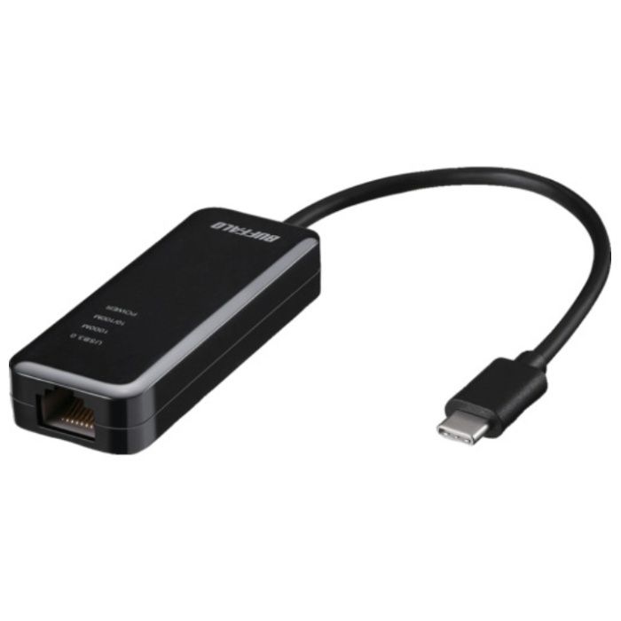 BUFFALO　Giga対応　Type-C　USB3.2(Gen1)用LANアダプター　ブラック