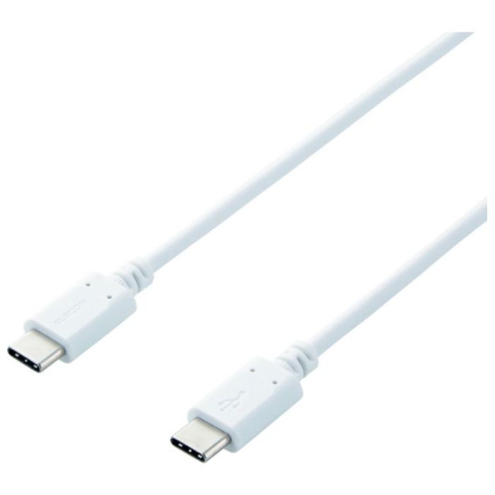 ELECOM　スマホ・タブレット用USBケーブル　USB(C-C)　Power　Delivery対応　1.0m　ホワイト