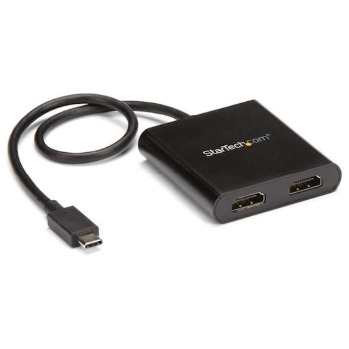 StarTech　ディスプレイアダプター/USB-C　-　2x　HDMI/4K30Hz/30cmケーブル/ブラック/MSTハブ