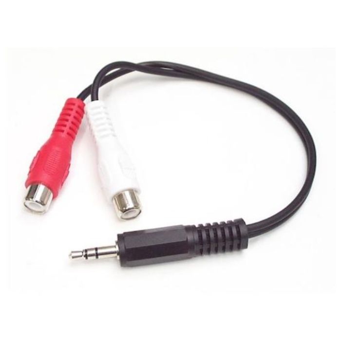 StarTech　オーディオケーブル/15cm/3.5mm　3極ステレオミニ　-　2x　RCA　変換/オス-メス/RCA　変換ケーブル