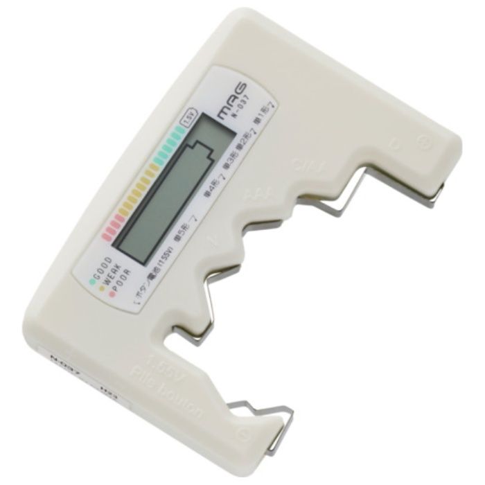 MAG　バッテリーチェッカー　電池残量確認　乾電池　ボタン電池　アイボリー　N-037IV