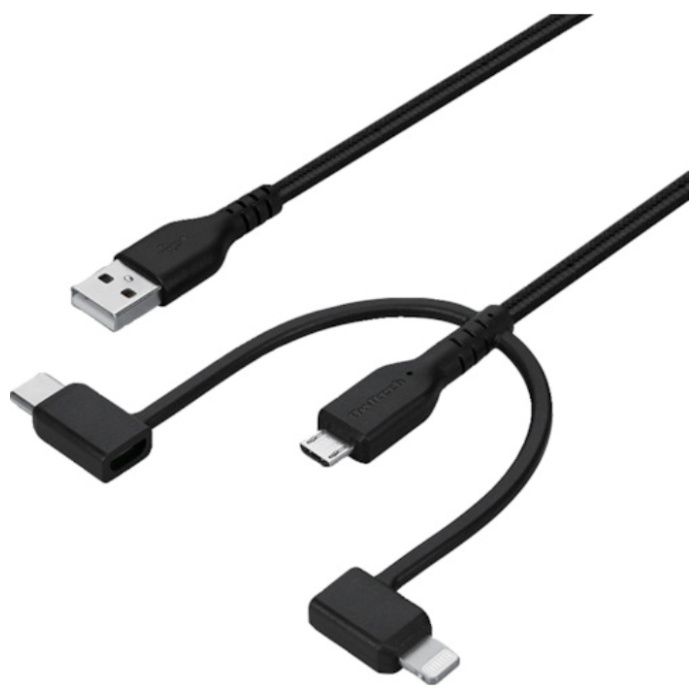 Owltech　断線に強く柔らかい　3　in　1ケーブル　1m　ブラック
