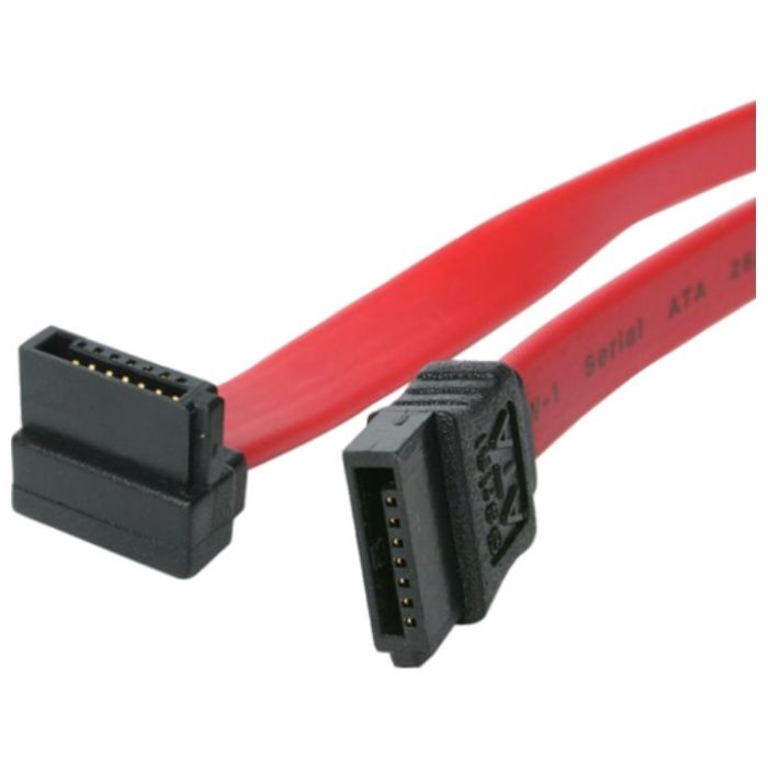 StarTech　ドライブケーブル/SATA/45cm/片側L型下向き/ラッチなし/レッド