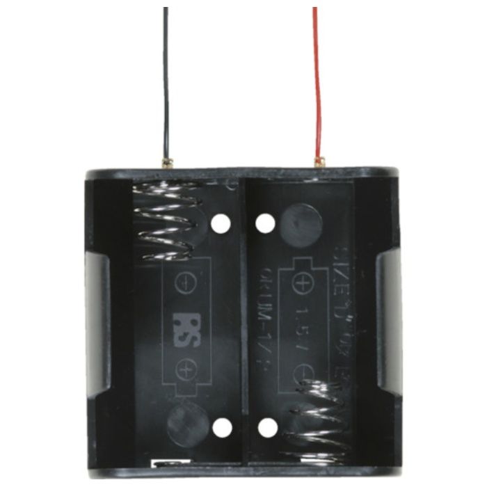 タカチ　リード線付電池ホルダー　単1×2