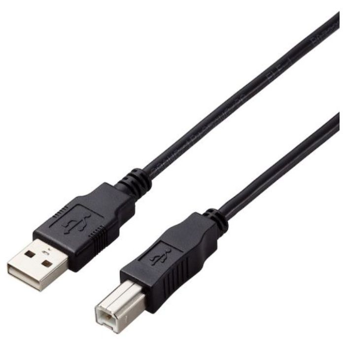 ELECOM　USB2.0ケーブル　A-Bタイプ　仕様固定　2m　ブラック