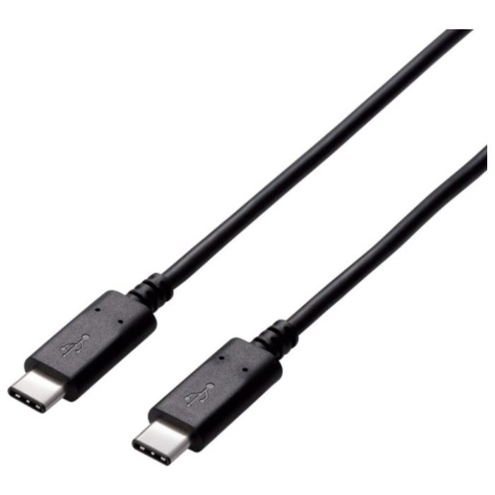 ELECOM　USB2.0ケーブル　C-Cタイプ　認証品　1.5m　ブラック