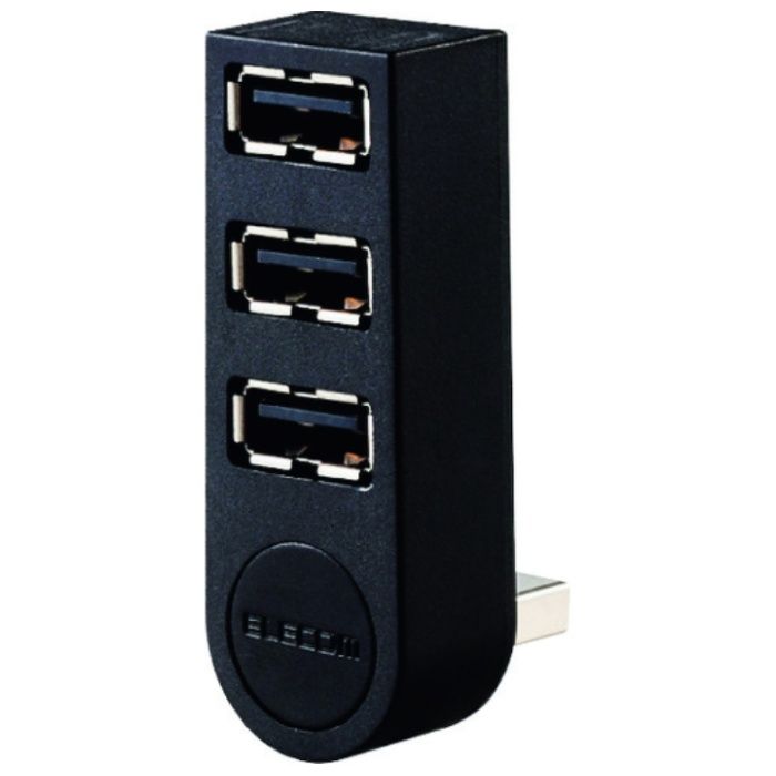 ELECOM　機能主義USBハブ　直挿し3ポート　ブラック
