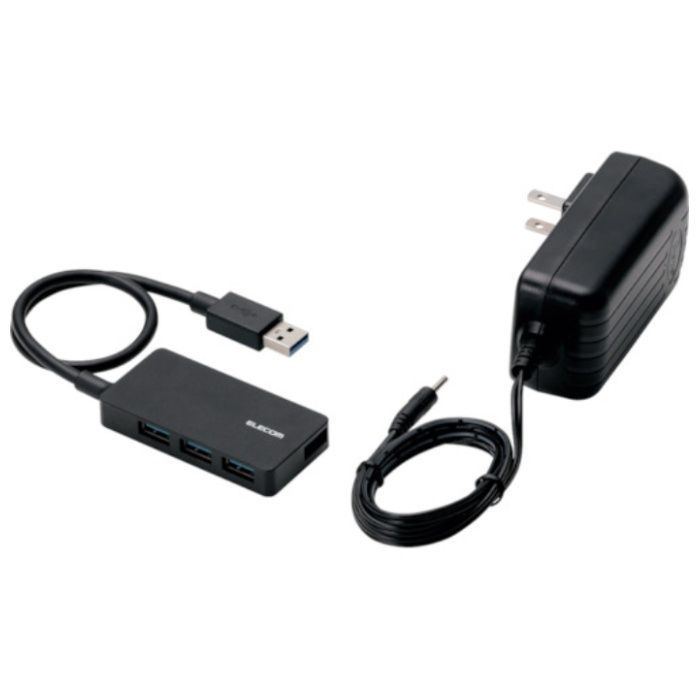 ELECOM　タブレット用4ポートUSB3.0ハブ　セルフパワー　ブラック