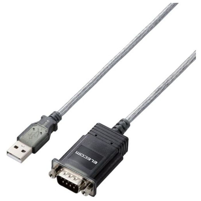 ELECOM　USBtoシリアルケーブル　USBオス_RS-232C用　RoHS指令準拠　グラファイト