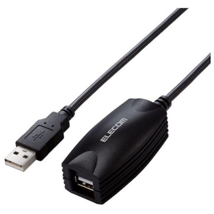 ELECOM　USB2.0ケーブル　延長　5m　ブラック