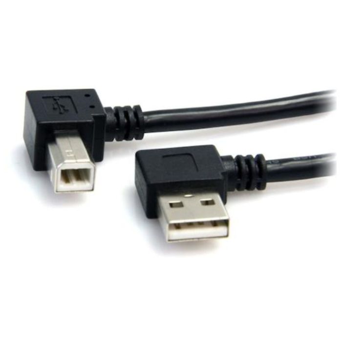 StarTech　USB　2.0ケーブル/91cm/Type-A　-　Type-B/L型右向コネクタ/480Mbps/オス-オス/ブラック
