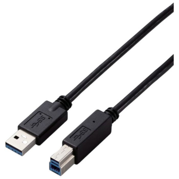 ELECOM　USB3.0ケーブル　A-Bタイプ　仕様固定　2m　ブラック