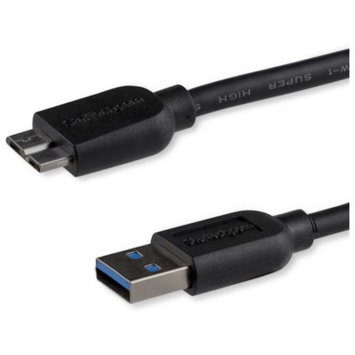 StarTech　USB　3.0ケーブル/　50cm/Type-A　‐　Micro-B/5Gbps/スリムタイプ/マイクロB