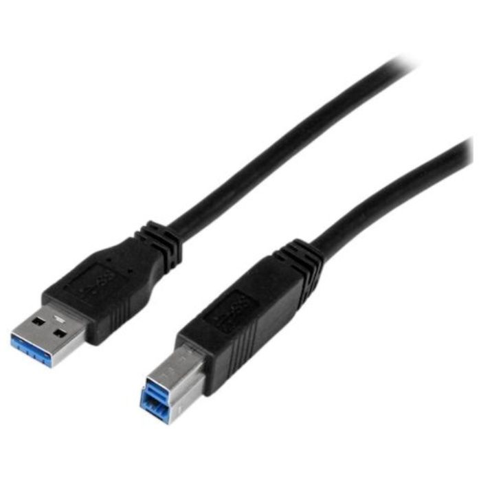 StarTech　USB　3.0ケーブル/1m/Type‐A　-　Type‐B/5Gbps/オス-オス/IF認証/ブラック/タイプB