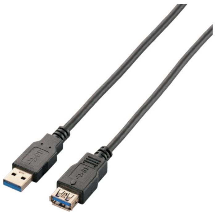 ELECOM　USB3.0延長ケーブル　A-Aタイプ　1.0m　ブラック