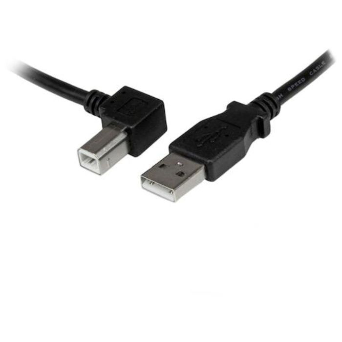 StarTech　USBケーブル/A-B/1m/USB　2.0/480Mbps/左L型/オス・オス/BK