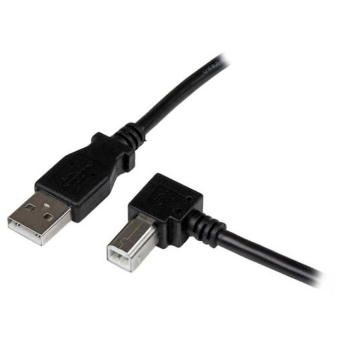 StarTech　USBケーブル/A-B/1m/USB　2.0/480Mbps/右L型/オス・オス/BK