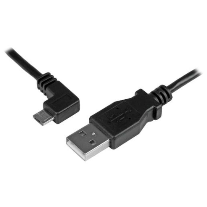 StarTech　USBケーブル/A　-　Micro-B/50cm/USB　2.0/左L型/オス・オス/BK