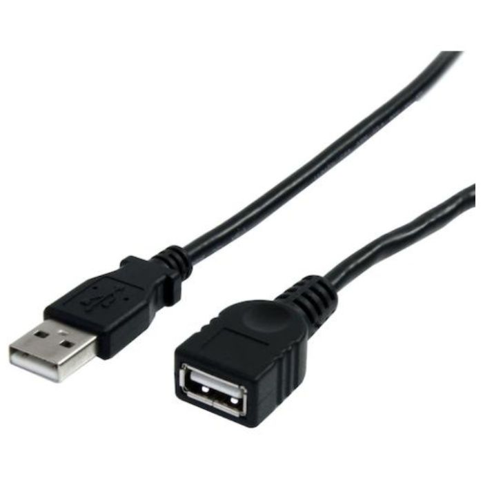 StarTech　USB　2.0ケーブル/3m/Type‐A　-　Type‐A/480Mbps/延長用/オス-メス/ブラック/タイプA