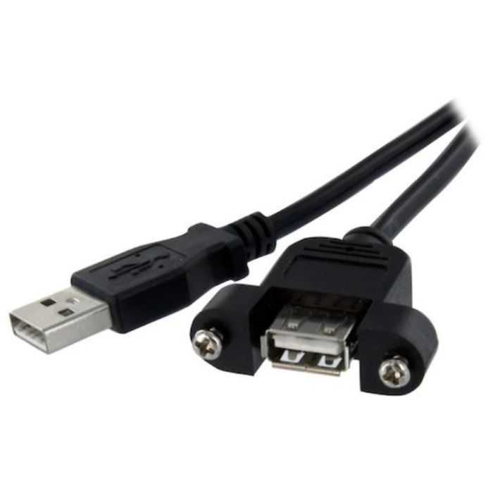StarTech　USB　2.0ケーブル/30cm/480Mbps/パネルマウント型/Type-A　-　Type-A/メス-オス