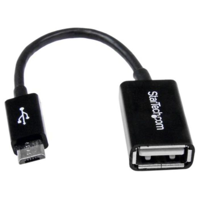 StarTech　USBケーブル/A　-　Micro-B/12cm/OTG変換/メス・オス/ブラック