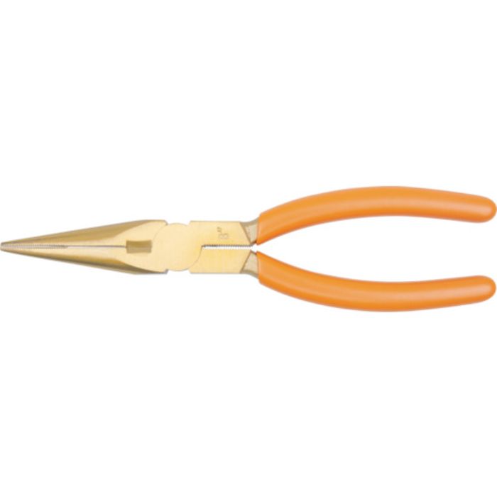 バーコ 防爆ノンスパーキングロングノーズプライヤー 鉄線切断1.0mm 全長200mm(Tcode:8183112)