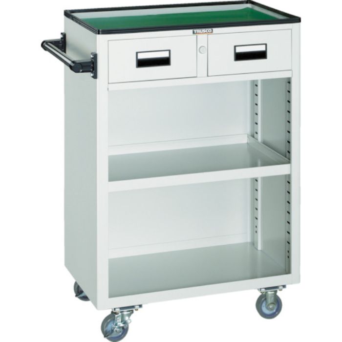 TRUSCO ツールワゴン 600X400XH880 引出・幕板付 ホワイト(Tcode:4408322)