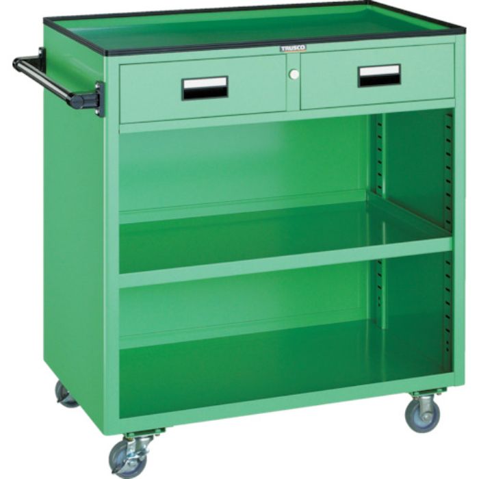 TRUSCO ツールワゴン 800X500XH880 引出・幕板付 ヤンググリーン(Tcode:4408357)