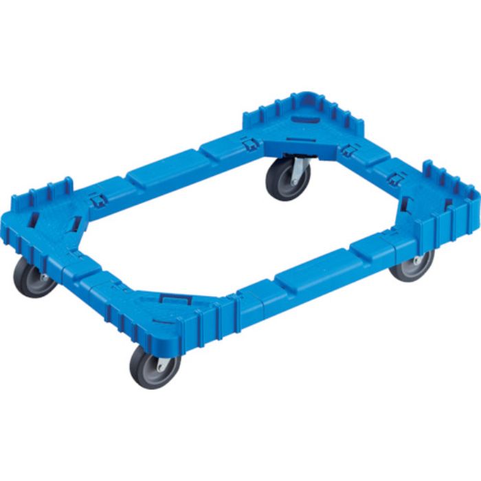 TRUSCO OCドーリー 50Lオリコン用 エラストマー車輪 4輪自在 片側ガード無し ブルー(Tcode:2446312)
