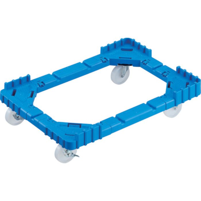 TRUSCO OCドーリー 50Lオリコン用 ナイロン車輪 4輪自在ストッパー付 片側ガード無し ブルー(Tcode:2446305)