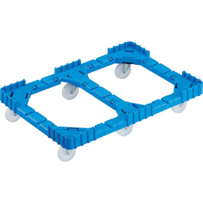 TRUSCO OCドーリー 75Lオリコン用 ナイロン車輪 6輪自在 ブルー(Tcode:2446309)