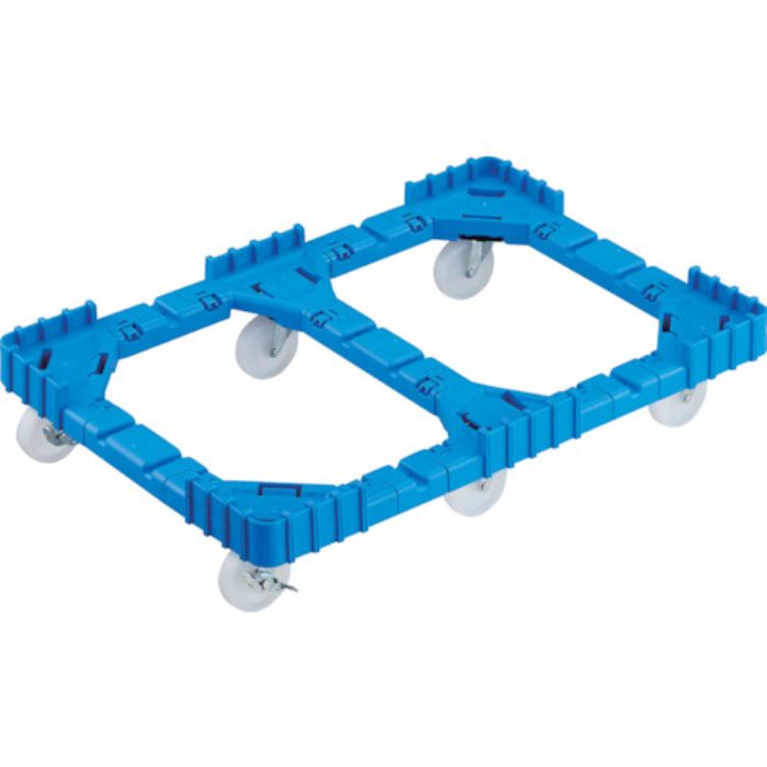 TRUSCO OCドーリー 75Lオリコン用 ナイロン車輪 6輪自在ストッパー付 ブルー(Tcode:2446302)