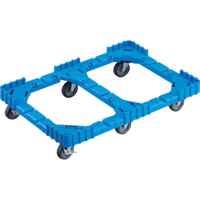 TRUSCO OCドーリー 75Lオリコン用 エラストマー車輪 6輪自在ストッパー付 ブルー(Tcode:2446303)