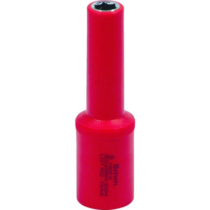 Tech-EV 絶縁ソケット 3/8 ディープ 6角 対辺寸法8mm(Tcode:4603681)