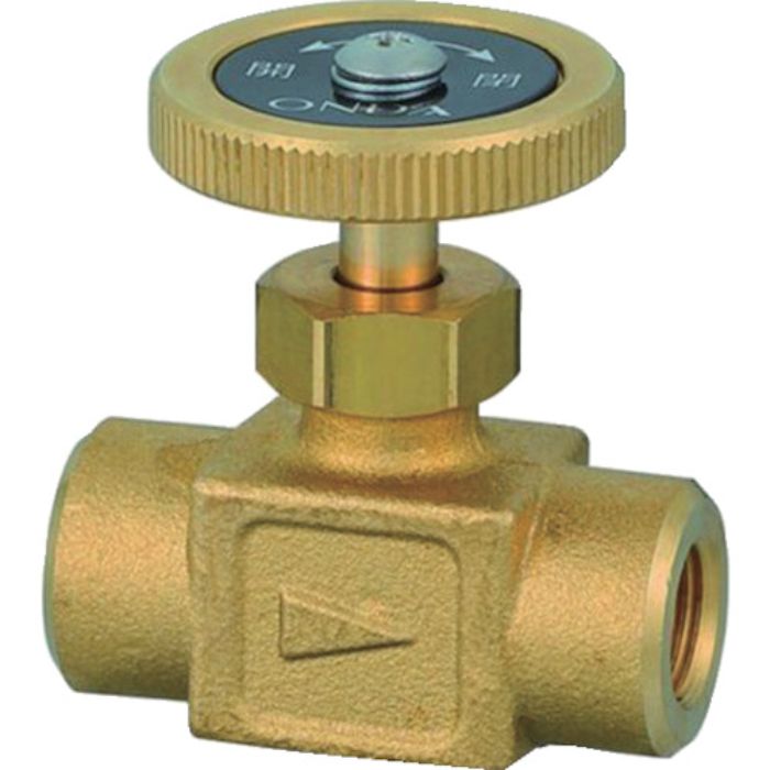 オンダ製作所 ストレートミニチュアバルブ Rc1/4×Rc1/4 黄銅ハンドル(Tcode:2672088)