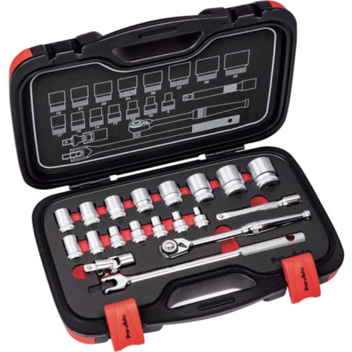 Pro-Auto 1/2DR.19PCソケットレンチセット(Tcode:2507758)