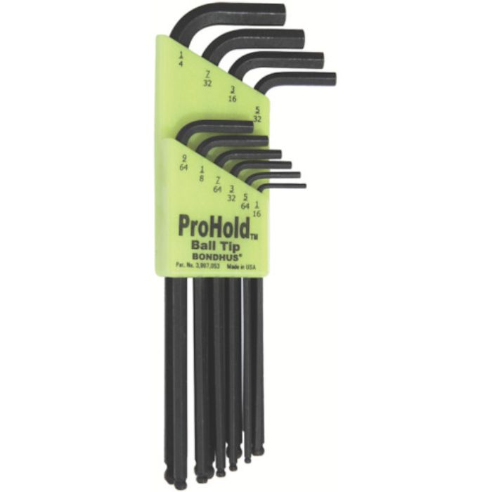 ボンダス プロホールド[[R]](ネジつかみ機能付L-レンチ) インチ セット10本組(1/16-1/4)(Tcode:8108531)