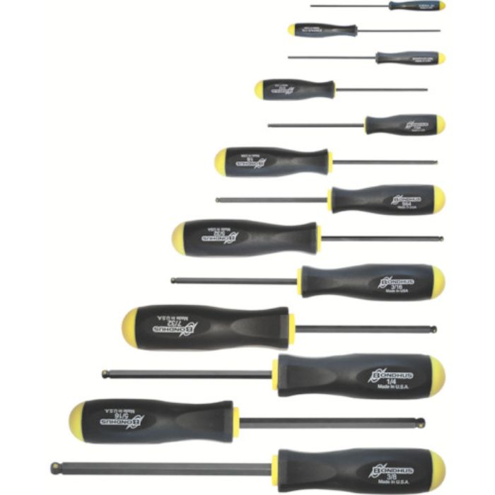 ボンダス プロホールド[[R]](ネジつかみ機能付ドライバー) インチ セット13本組(0.050-3/8)(Tcode:8108555)