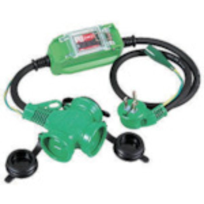 NICHIDO 防雨型ポッキン延長ブレーカ L型ヘナポッキン 100V 過負荷漏電保護兼用 1m(Tcode:8147436)