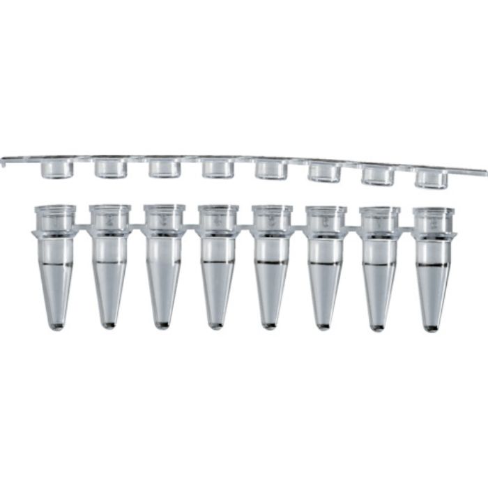 TRUSCO PCRチューブ 0.2ml 8連 フラット(Tcode:2397955)