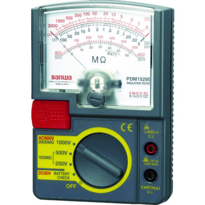 SANWA アナログ絶縁抵抗計 1000V/500V/250V(Tcode:4239679)