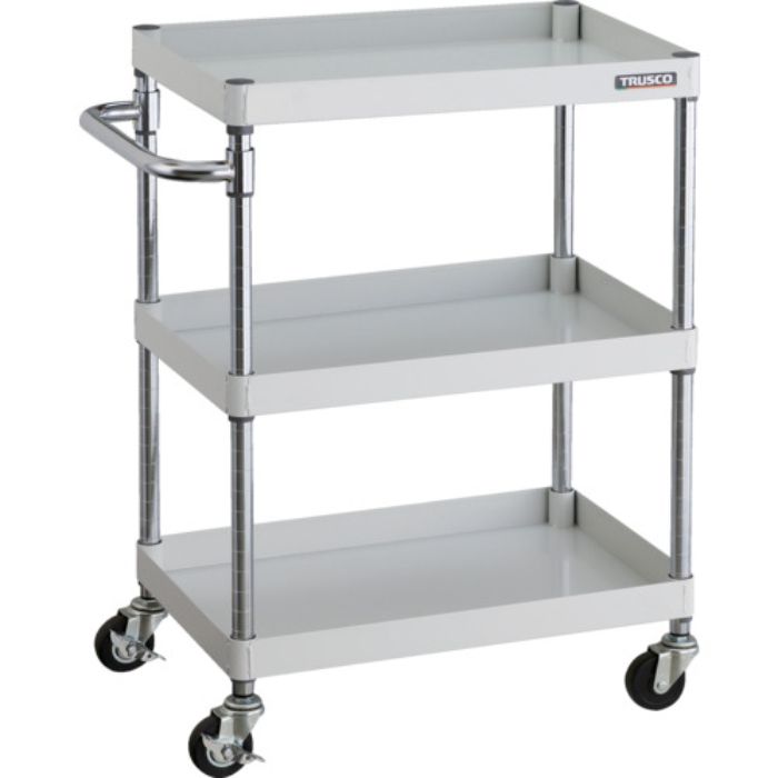 TRUSCO ツールワゴン フェニックスワゴン  600X400 3段 Φ75ゴム車輪 ホワイト(Tcode:4884205)